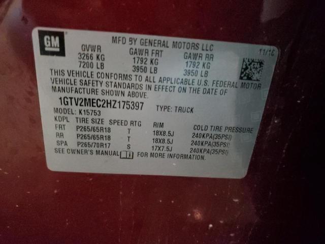 1GTV2MEC2HZ175397 GMC Sierra K1500 Sle