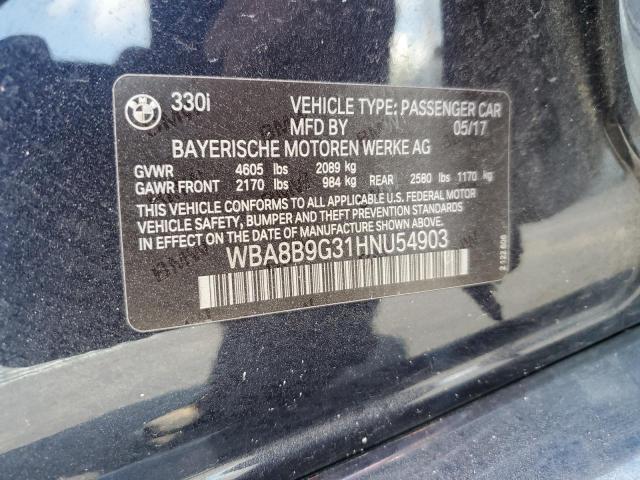 WBA8B9G31HNU54903 BMW 330 I
