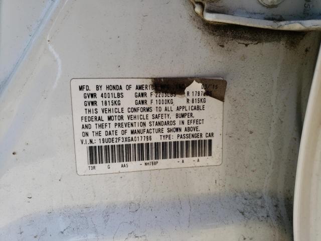 19UDE2F3XGA017796 Acura Ilx Base Watch Plus
