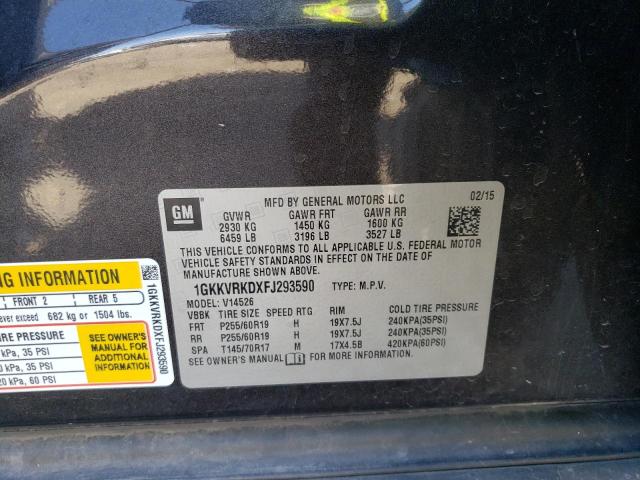 1GKKVRKDXFJ293590 GMC Acadia Slt-1