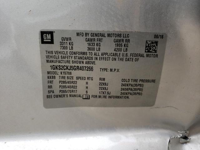 1GKS2CKJ5GR407266 GMC YUKON DENALI