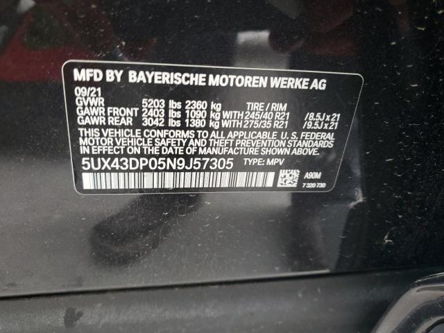 5UX43DP05N9J57305 BMW X3 Sdrive30i