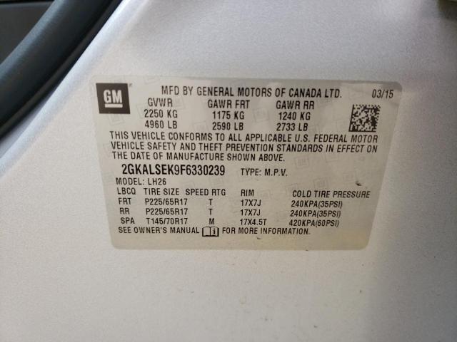 2GKALSEK9F6330239 GMC Terrain Slt