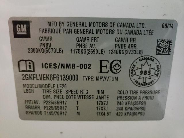 2GKFLVEK6F6139000 GMC Terrain Sle