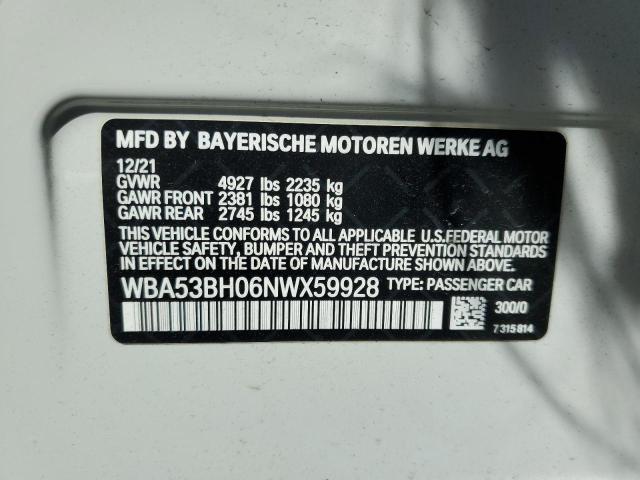 WBA53BH06NWX59928 BMW 530 I