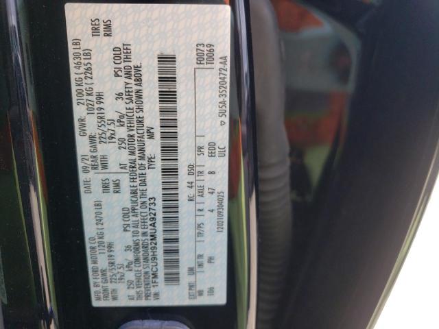 1FMCU9H92MUA92733 Ford ESCAPE SEL