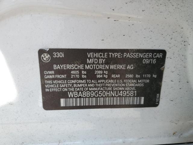 WBA8B9G50HNU49581 BMW 330 I