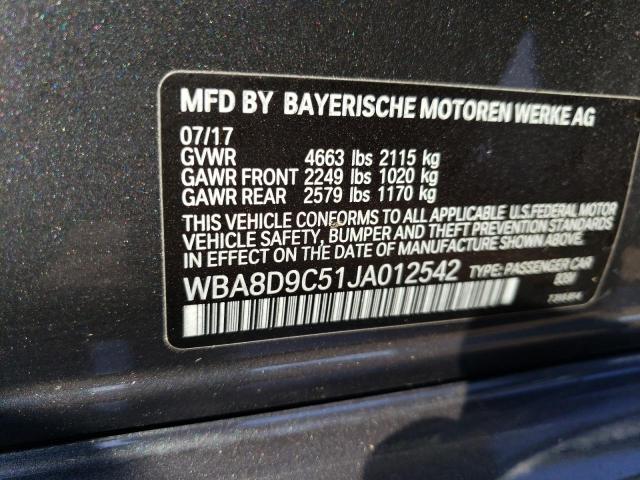 WBA8D9C51JA012542 BMW 330 XI