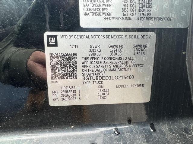 3GTU9DED1LG215400 GMC Sierra K1500 Slt