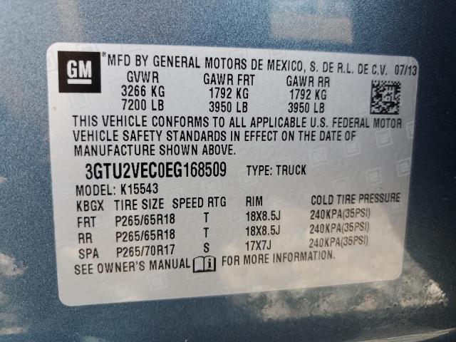 3GTU2VEC0EG168509 GMC Sierra K1500 Slt
