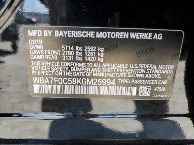 WBA7F0C58KGM25994 BMW 750 I