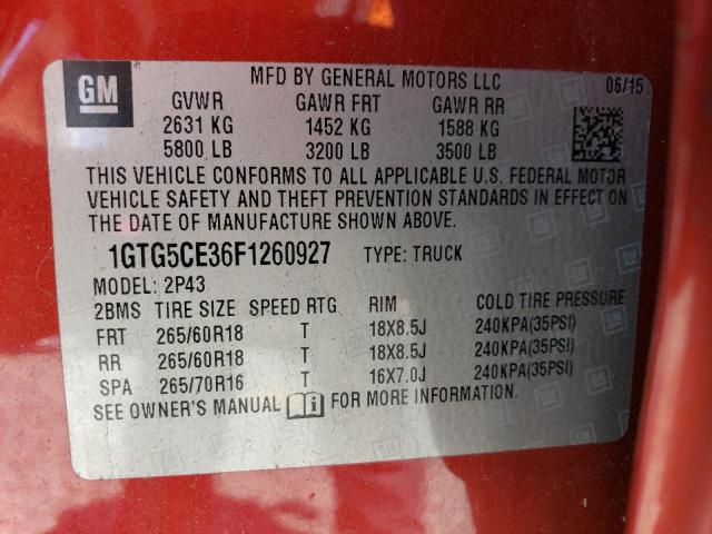 1GTG5CE36F1260927 GMC CANYON SLT