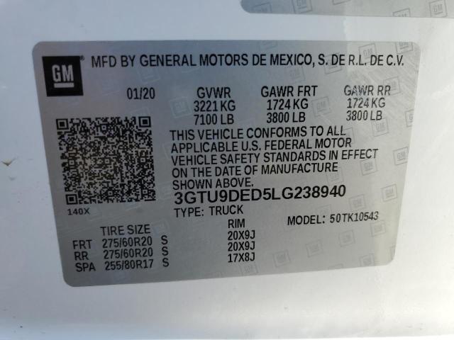 3GTU9DED5LG238940 GMC Sierra K1500 Slt