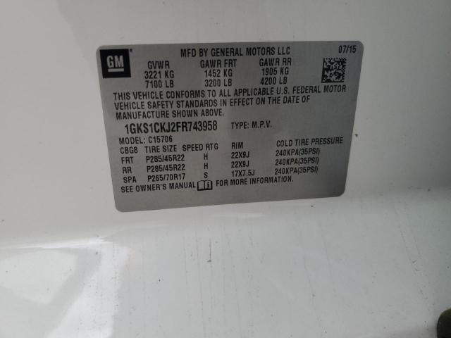 1GKS1CKJ2FR743958 GMC YUKON DENALI