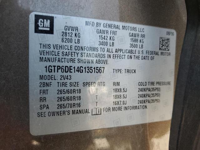 1GTP6DE14G1351567 GMC CANYON SLT