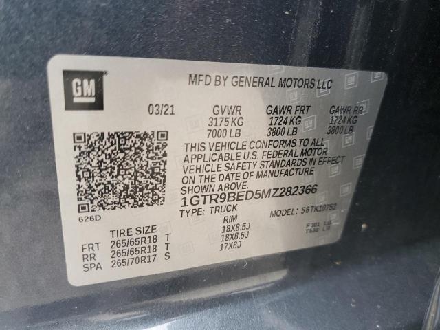 1GTR9BED5MZ282366 GMC Sierra K1500 Sle