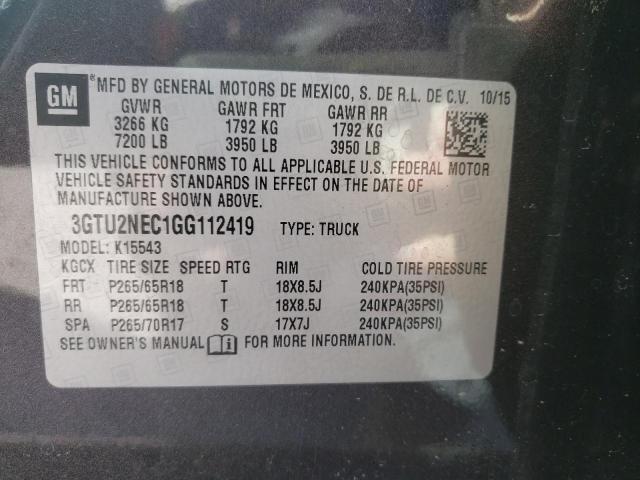3GTU2NEC1GG112419 GMC Sierra K1500 Slt