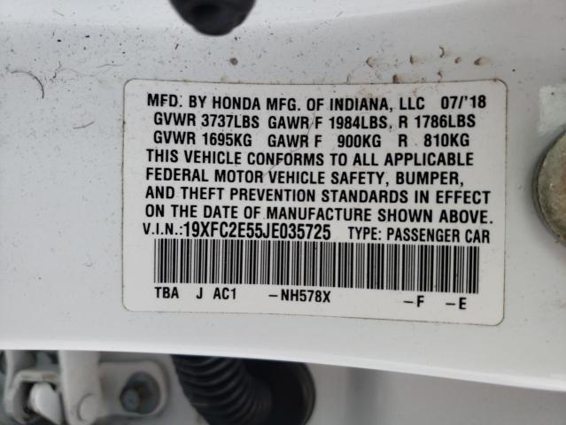 19XFC2E55JE035725 Honda Civic Lx