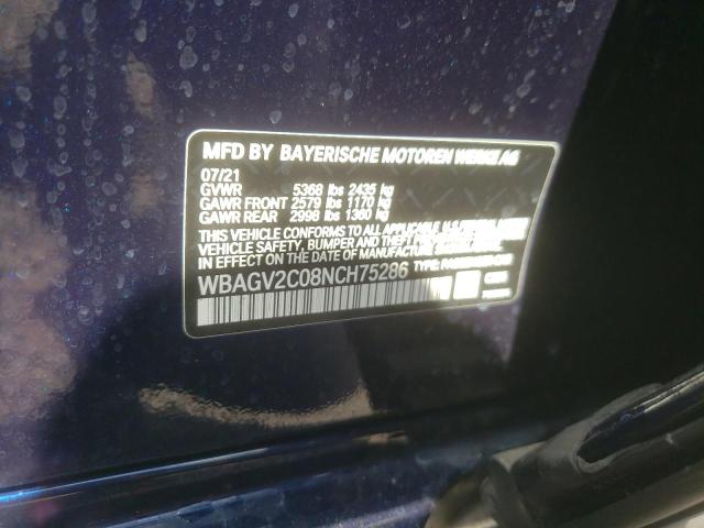 WBAGV2C08NCH75286 BMW 840i