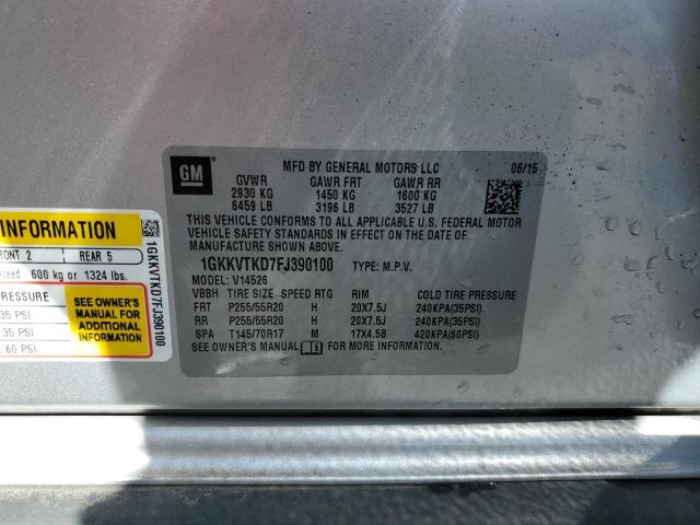 1GKKVTKD7FJ390100 GMC Acadia Denali