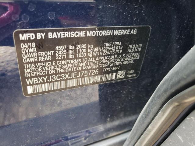 WBXYJ3C3XJEJ75726 BMW X2 Sdrive28i