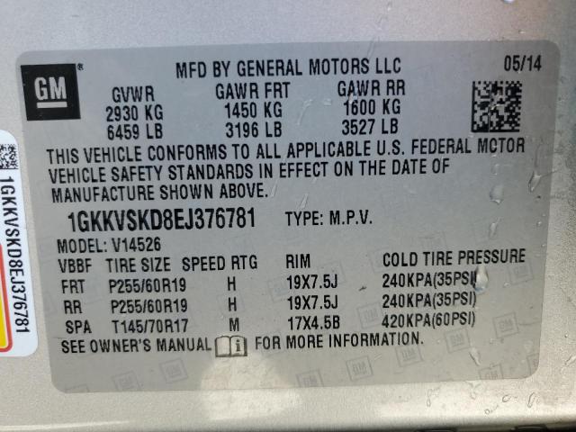 1GKKVSKD8EJ376781 GMC Acadia Slt-2