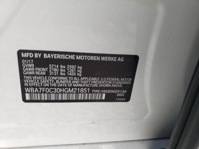 WBA7F0C30HGM21851 BMW 750 I