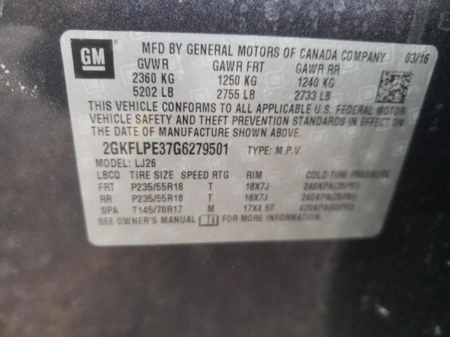 2GKFLPE37G6279501 GMC Terrain Slt