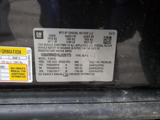 1GKKRRKD1GJ326773 GMC Acadia Slt-1