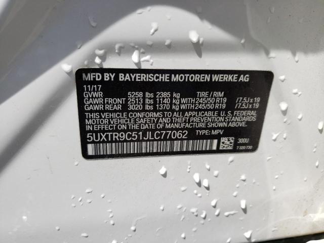 5UXTR9C51JLC77062 BMW X3 Xdrive30i