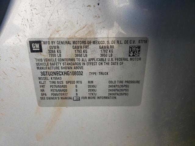 3GTU2NECXHG108032 GMC Sierra K1500 Slt