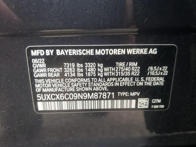 5UXCX6C09N9M87871 BMW X7 M50i