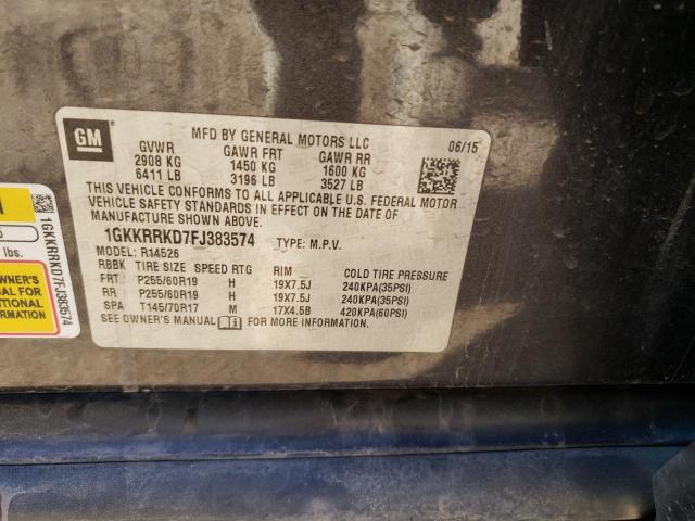 1GKKRRKD7FJ383574 GMC Acadia Slt-1
