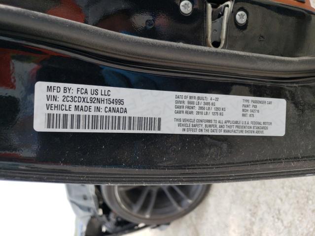2C3CDXL92NH154995 Dodge Charger Srt Hellcat
