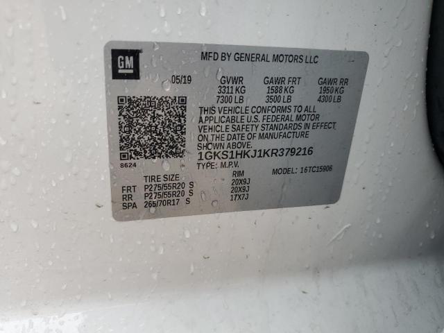 1GKS1HKJ1KR379216 GMC YUKON XL DENALI