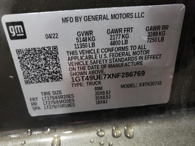 1GT49UE7XNF286769 GMC Sierra K3500 Slt