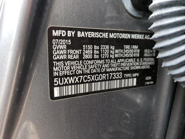 5UXWX7C5XG0R17333 BMW X3 Xdrive35i