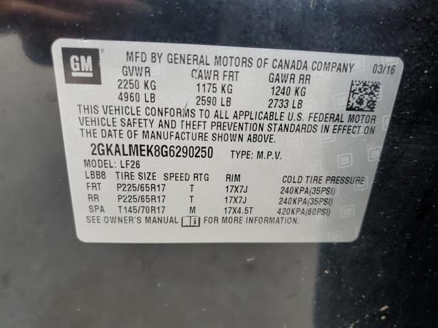 2GKALMEK8G6290250 GMC Terrain Sle
