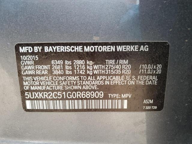 5UXKR2C51G0R68909 BMW X5 Sdrive35i