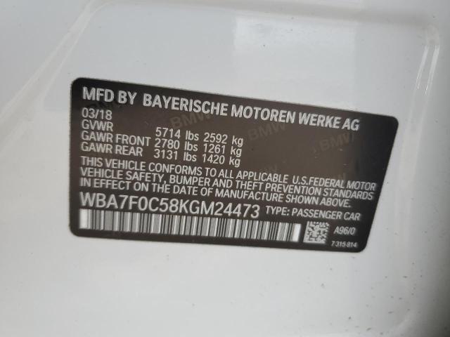 WBA7F0C58KGM24473 BMW 750 I