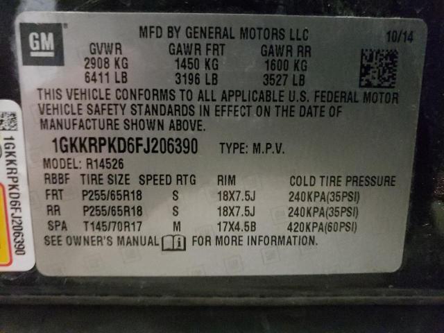 1GKKRPKD6FJ206390 GMC ACADIA SLE