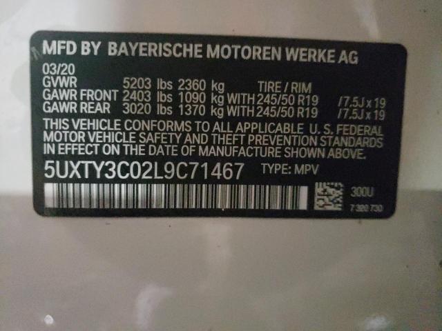 5UXTY3C02L9C71467 BMW X3 Sdrive30i