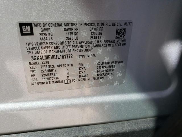 3GKALMEV0JL161772 GMC Terrain Sle