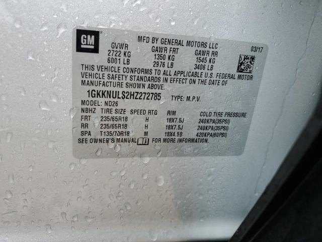1GKKNULS2HZ272785 GMC Acadia Slt-1