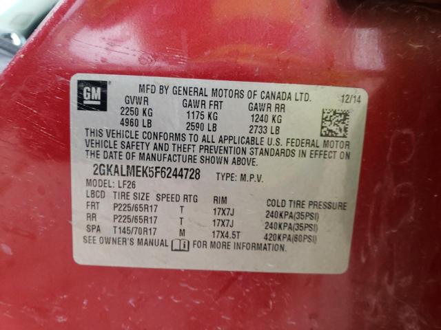 2GKALMEK5F6244728 GMC Terrain Sle
