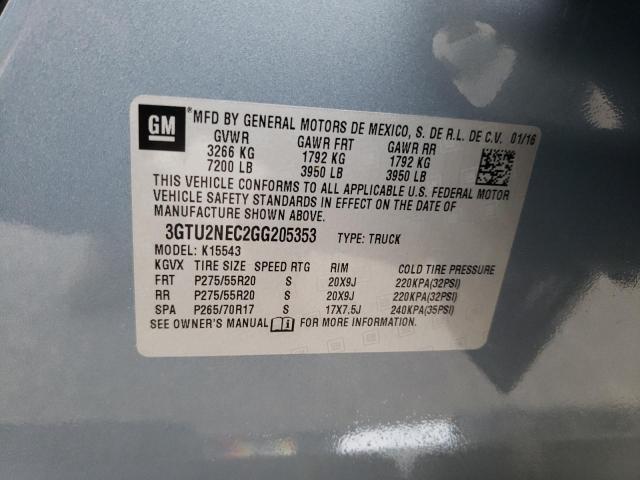 3GTU2NEC2GG205353 GMC Sierra K1500 Slt