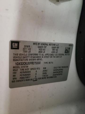 1GKS2CKJXFR275300 GMC YUKON DENALI