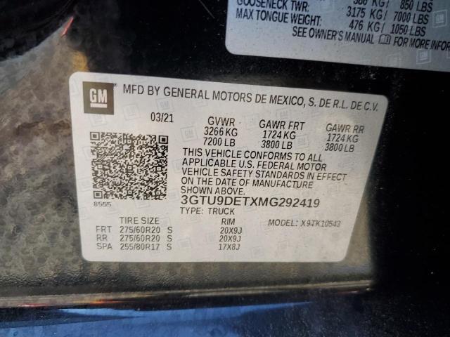 3GTU9DETXMG292419 GMC Sierra K1500 Slt