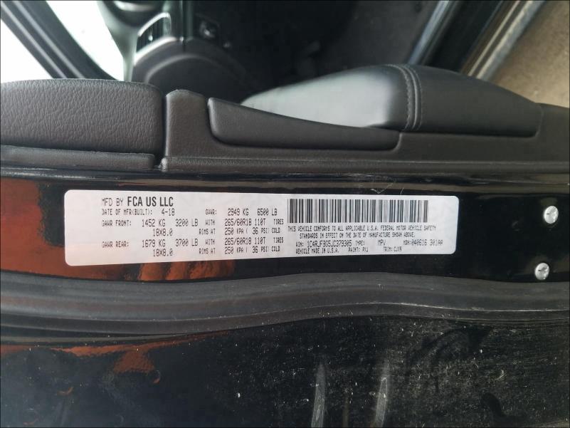 1C4RJFBG5JC379305 Jeep Grand Cherokee Limited