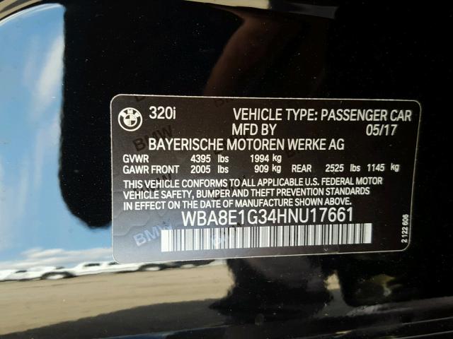 WBA8E1G34HNU17661 BMW 320 I